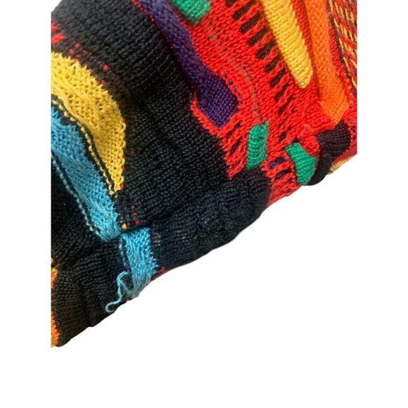 Vtg Tundra Canada Multi Color Sweater Men's Size L Biggie Hip Hop Coogi Style - Picture 14 of 16